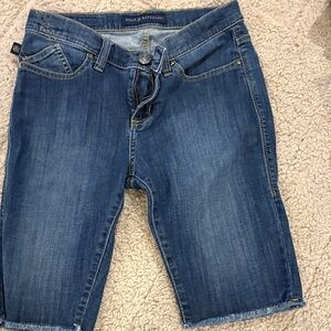 Rock & Republic Mid Blue Denim Cropped Bermuda Shorts
